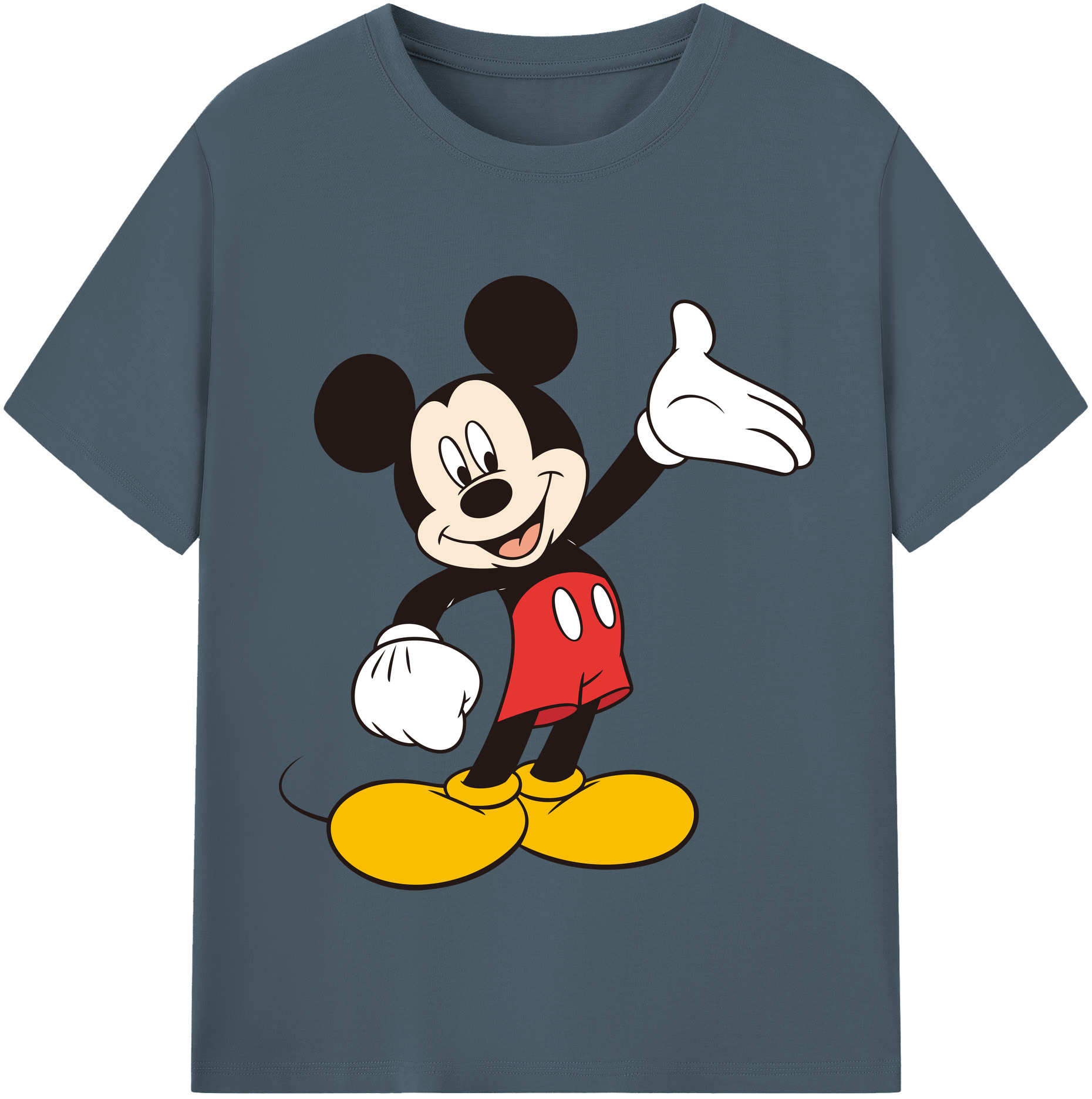 （画像用） ミッキーマウス Mickey Mouse 綿100％半袖Tシャツ（フロントプリント）